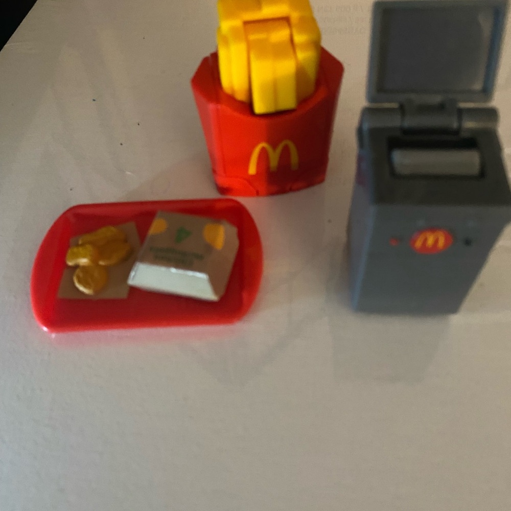 McDonald's Red & Yellow Fast Food Toy Set with Gray Register